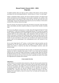 Frederic Ozanam`s full biography