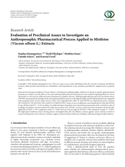 Evaluation of Preclinical Assays to Investigate an Anthroposophic
