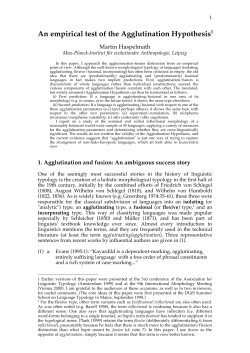 An empirical test of the Agglutination Hypothesis1