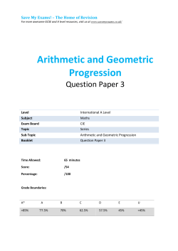 Arithmetic and Geometric Progression