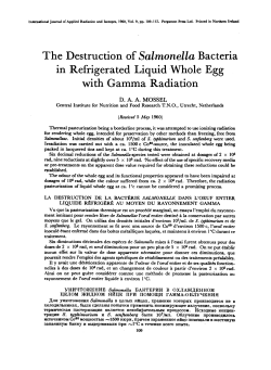 The Destruction of Salmonella Bacteria in Refrigerated Liquid