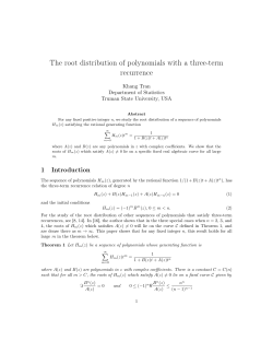 The root distribution of polynomials with a three-term