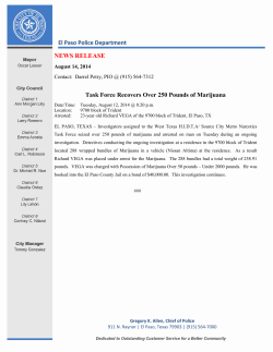 El Paso Police Department NEWS RELEASE Task