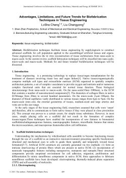 Advantages, Limitations, and Future Trends for Biofabrication