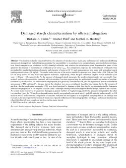 Damaged starch characterisation by ultracentrifugation