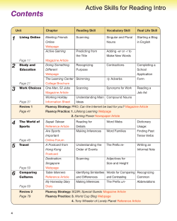 Active Skills for Reading Scope and Sequence