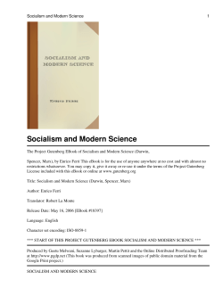 Socialism and Modern Science
