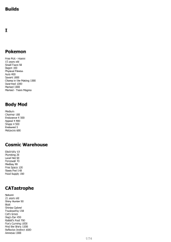 Builds I Pokemon Body Mod Cosmic Warehouse CATastrophe