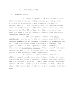 13. FISH POPULATIONS 13.1 Standing stocks. The relative