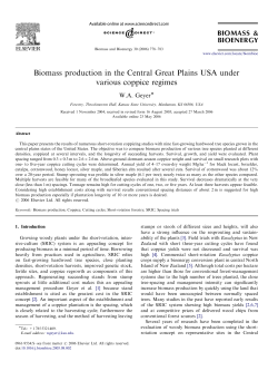Biomass production in the Central Great Plains USA under various