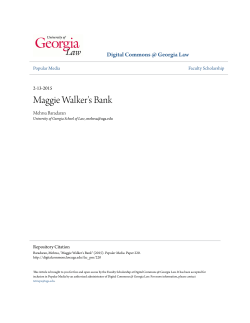 Maggie Walker`s Bank - Digital Commons @ Georgia Law