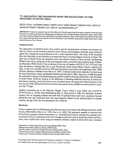 "C AMS DATING THE TRANSITION FROM THE PALEOLITHIC TO