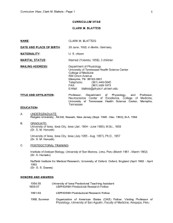 CURRICULUM VITAE - American Physiological Society