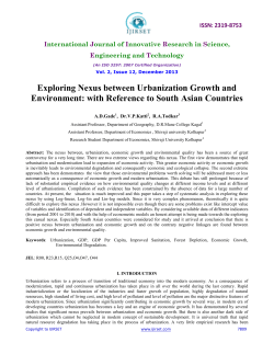 Exploring Nexus between Urbanization Growth and