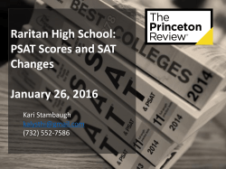 Raritan High School: PSAT Scores and SAT Changes January 26