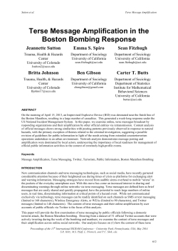 Terse Message Amplification in the Boston Bombing