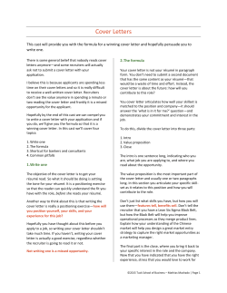Cover Letters