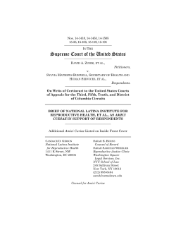 NLIRH Amicus Brief: Zubik v. Burwell