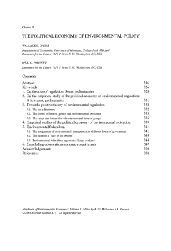 The Political Economy of Environmental Policy