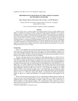 DIFFERENCES IN SELENIUM ACCUMULATION IN GRAINS OF