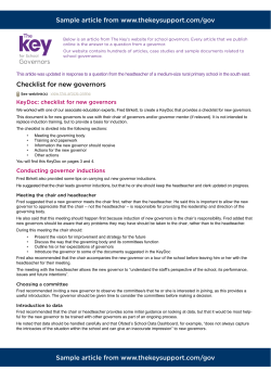 A checklist for new governors
