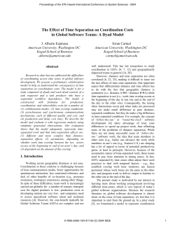 The Effect of Time Separation on Coordination Costs in Global