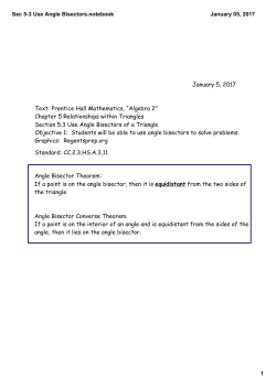 Sec. 5-3 Angle Bisector