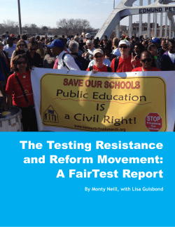 The Testing Resistance and Reform Movement: A FairTest Report
