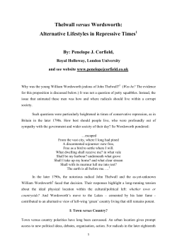 PJC Thelwall v Wordsworth website essay