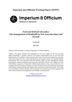Food and drink for the palace - Imperium and Officium Working