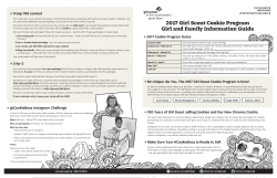 Cookie Program Girl Family Guide - Girl Scouts of the Northwestern