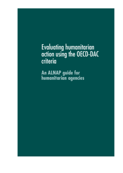 Evaluating humanitarian action using the OECD-DAC criteria