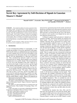 Secret Key Agreement by Soft-Decision of Signals in Gaussian