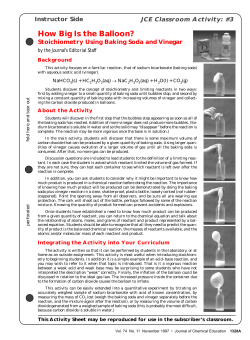 Baking Soda and Vinegar Limiting Activity