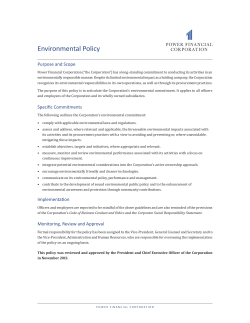 Environmental Policy - Corporate Social Responsibility at Power