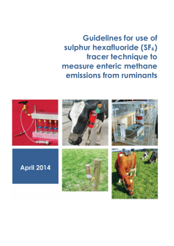 Guidelines for use of sulphur hexafluoride (SF6) tracer technique to