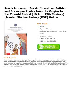 Reads Irreverent Persia: Invective, Satirical and Burlesque