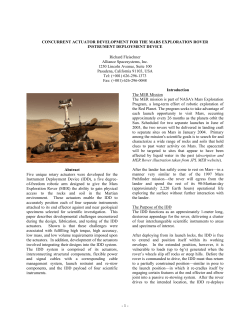 Concurrent Actuator Development for the Mars Exploration Rover
