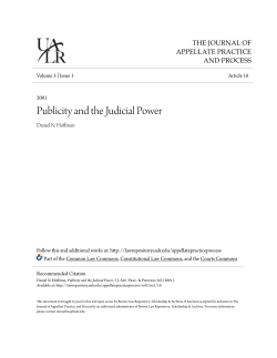 Publicity and the Judicial Power - Bowen Law Repository