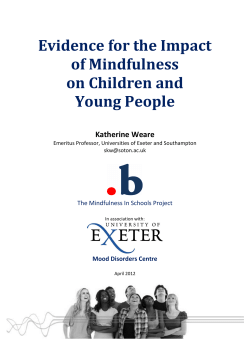 Evidence for the Impact of Mindfulness on Children