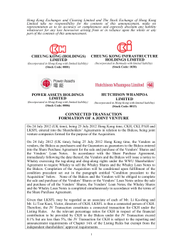 connected transaction formation of a joint venture