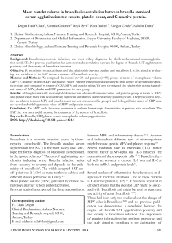 Mean platelet volume in brucellosis: correlation between brucella