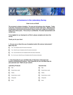 e-Commerce in the Laboratory Survey