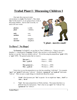 Trafod Plant I / Discussing Children I