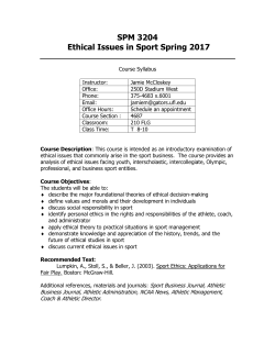 SPM 3204 Ethical Issues in Sport Spring 2017