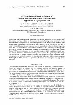 ATP and Energy Charge as Criteria of Growth and
