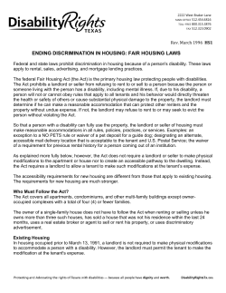 Ending Discrimination in Housing: Fair Housing Laws
