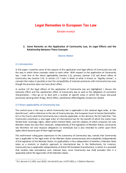 Legal Remedies in European Tax Law