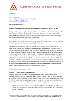 (Omnibus Savings and Child Care Reform) Bill 2017
