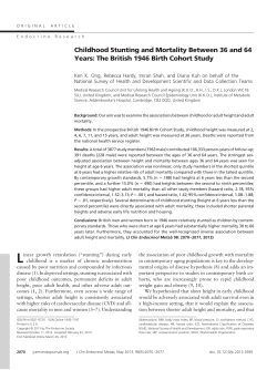 Childhood Stunting and Mortality Between 36 and 64 Years: The